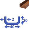 Corten u-profiel 20x40x20x2mm