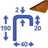 Cortenstaal border 20 x 40 x 190 x 2 mm: Lengte 2mtr