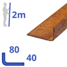 Corten L-profiel ongelijk 80 x 40 x 2mm
