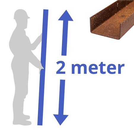 Corten u-profiel 40x80x40x2mm