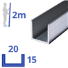 Aluminium U-profiel 15x20x15x2mm
