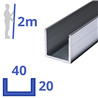 Aluminium U-profiel 20x40x20x2mm
