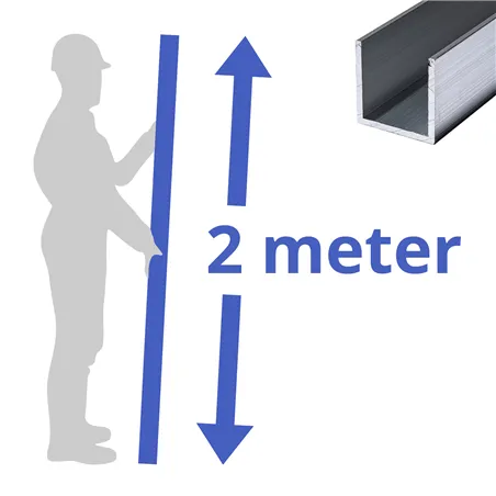 Aluminium U-profiel 20x30x20x2mm Aluminium U-profiel 20x30x20x2mm