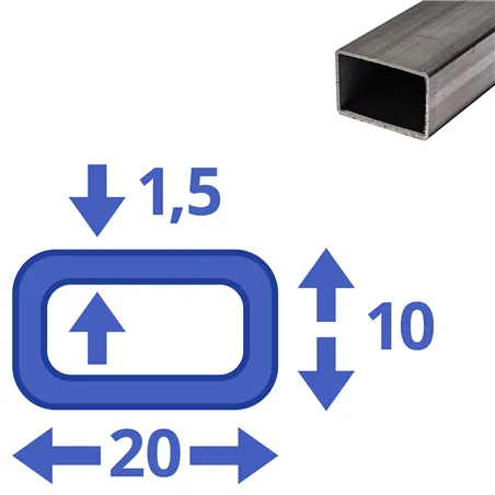 rvs koker 20x10x1,5mm