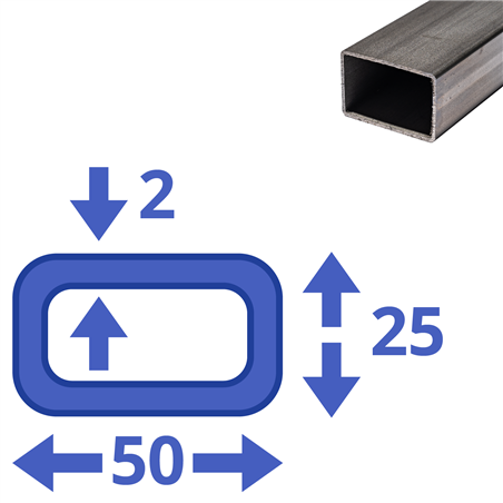 rvs koker 50x25x2mm