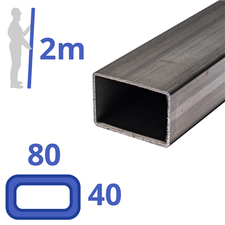 rvs koker 80x40x2mm