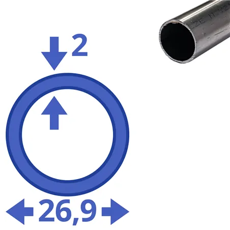 rvs buis 26,9x2mm