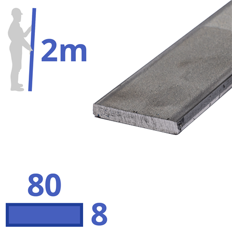 rvs strip 80x8mm