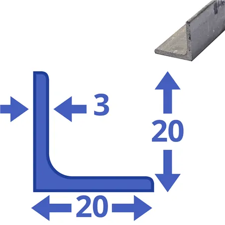 rvs L-profiel 20x20x3mm