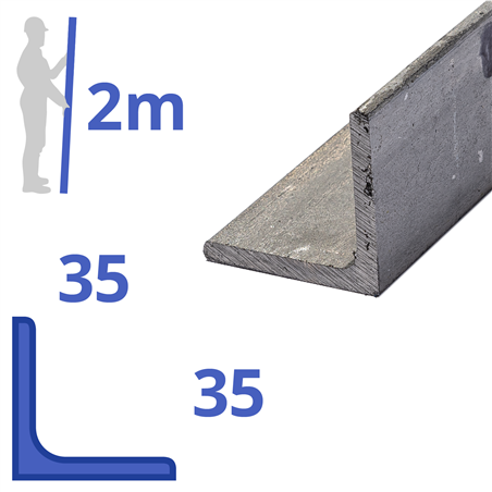 Rvs L-profiel 35x35x4mm