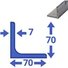 rvs L-profiel 70x70x7mm
