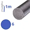 rvs rond 6mm, lengte 1000mm