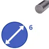 rvs rond 6mm, lengte 1000mm