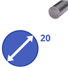 rvs rond 20mm, lengte 1000mm