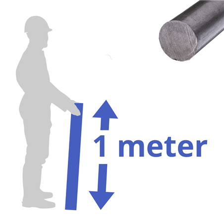 rvs rond 20mm, lengte 1000mm