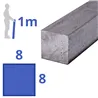 rvs vierkant 8x8mm, lengte 1000mm