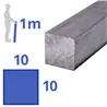rvs vierkant 10x10mm, lengte 1000mm