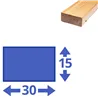 Vurenhout geschaafd 30x15 mm
