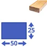 Vurenhout geschaafd 50x25 mm