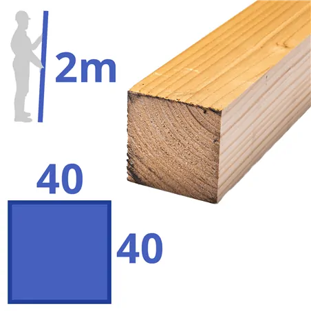 Vurenhout geschaafd 40x40 mm
