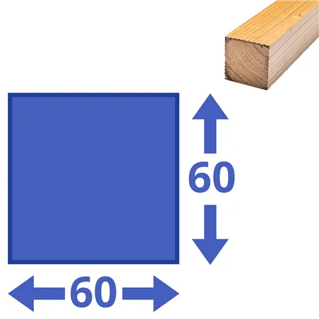 Vurenhout geschaafd 60x60 mm