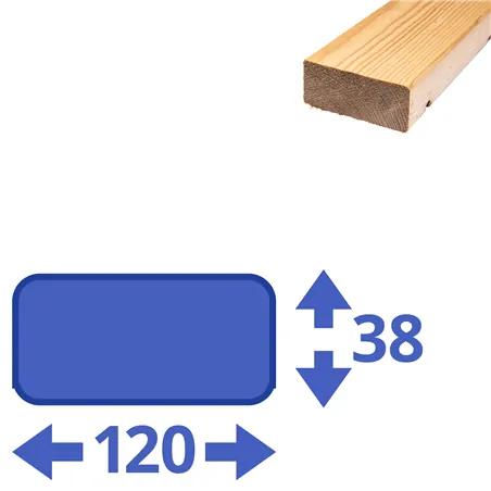 Vurenhout SLS 120x38 mm