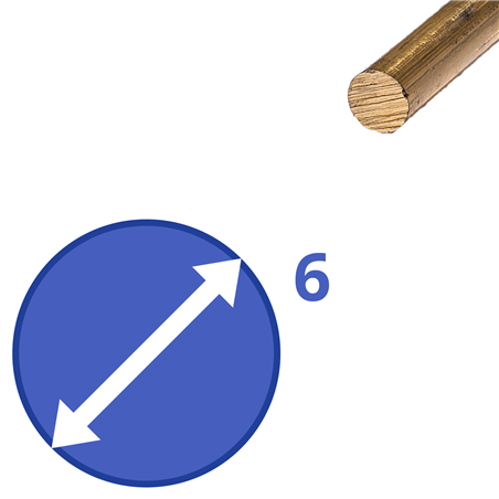 Messing rond 6mm