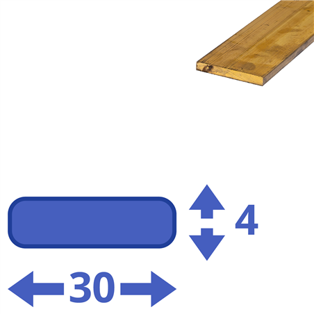 Messing strip 30x4mm