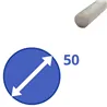 nylon massief wit rond 50mm, lengte 1000mm