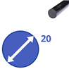 POM rond 20mm (zwart), lengte 1m