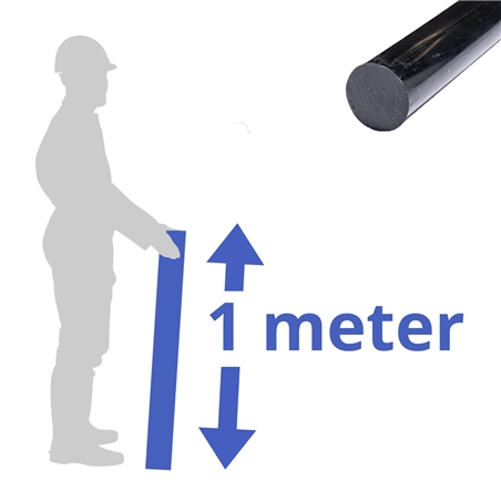POM rond 30mm (zwart), lengte 1m POM rond 30mm (zwart), lengte 1m