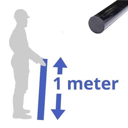 POM rond 40mm (zwart), lengte 1m POM rond 40mm (zwart), lengte 1m