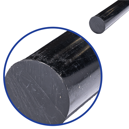 POM rond 30mm (zwart), lengte 1m