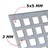 Geperforeerd staal 500x1000x1,5mm 5x5mm