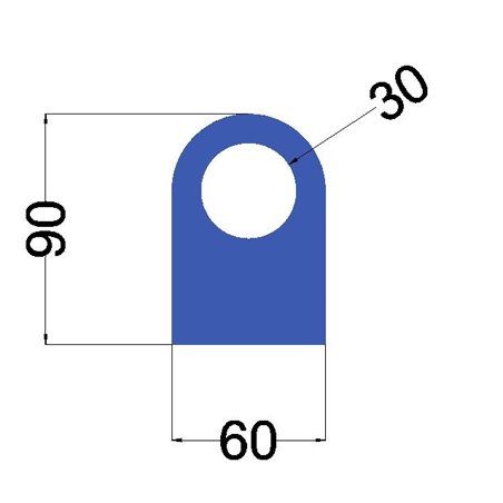 Hijsoog middel 90x60x8mm met gat 30mm